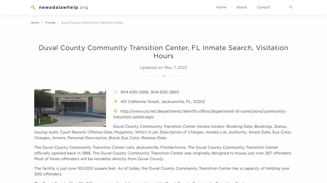 Duval County Community Transition Center, FL Inmate Search ...