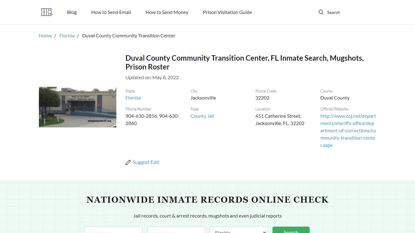 Duval County Community Transition Center, FL Inmate Search ...